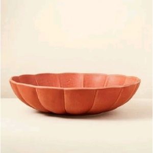 JUNGALOW x OPALHOUSE NEW stonewear scalloped serving bowl -orange